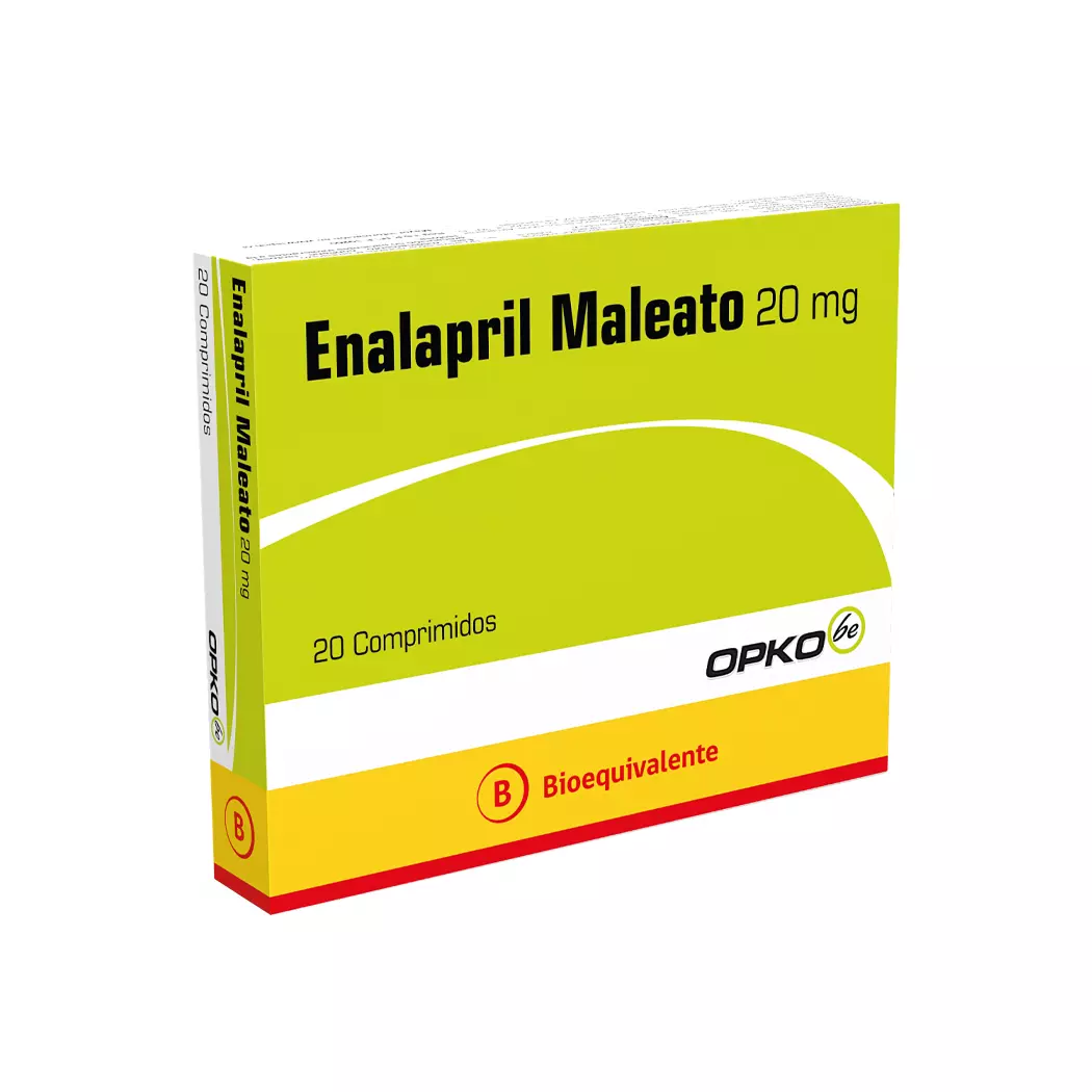 Enalapril Maleato (B) 20 mg 20 Comprimidos Laboratorio Opko