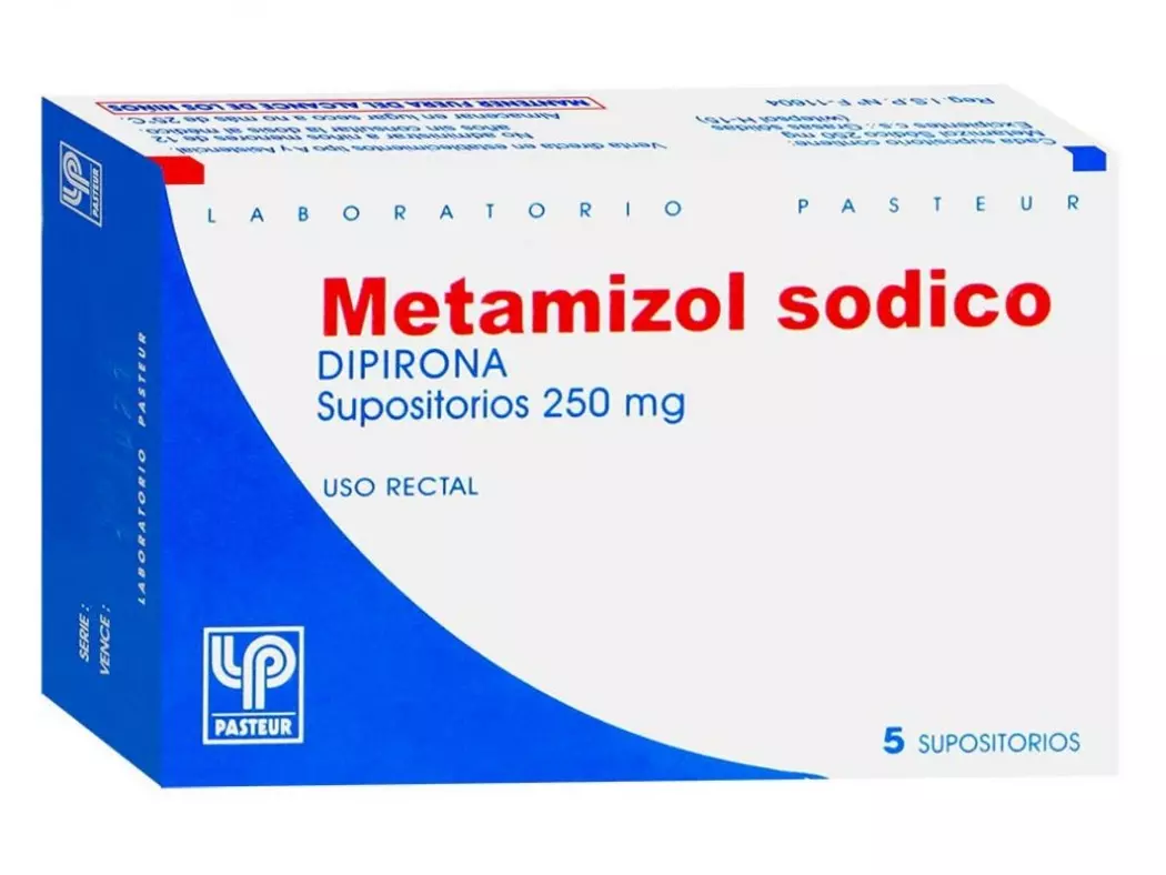 Metamizol Sódico 250 mg 5 Supositorios Laboratorio Pasteur