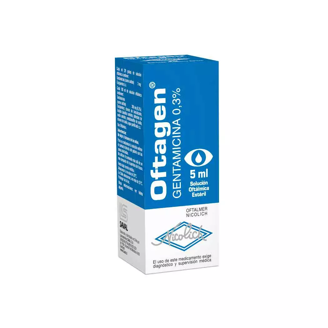 Oftagen Gentamicina 0,3% Solución Oftálmica 5 ml Laboratorio Saval