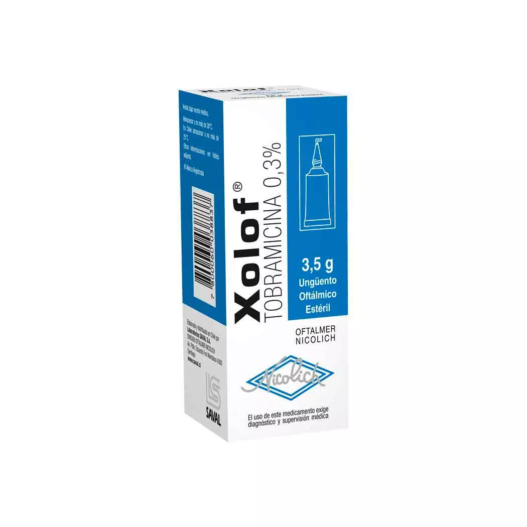 Xolof Tobramicina 0,3% Unguento Oftalmico 3,5 g Laboratorio Saval
