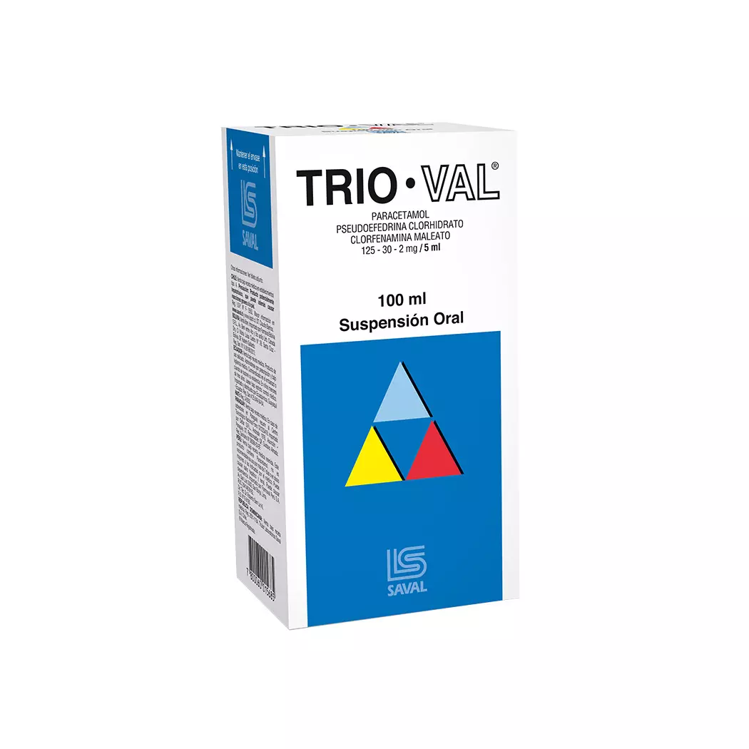 Trio-Val Pseudoefedrina 30 mg Suspension Oral Jarabe 100 ml