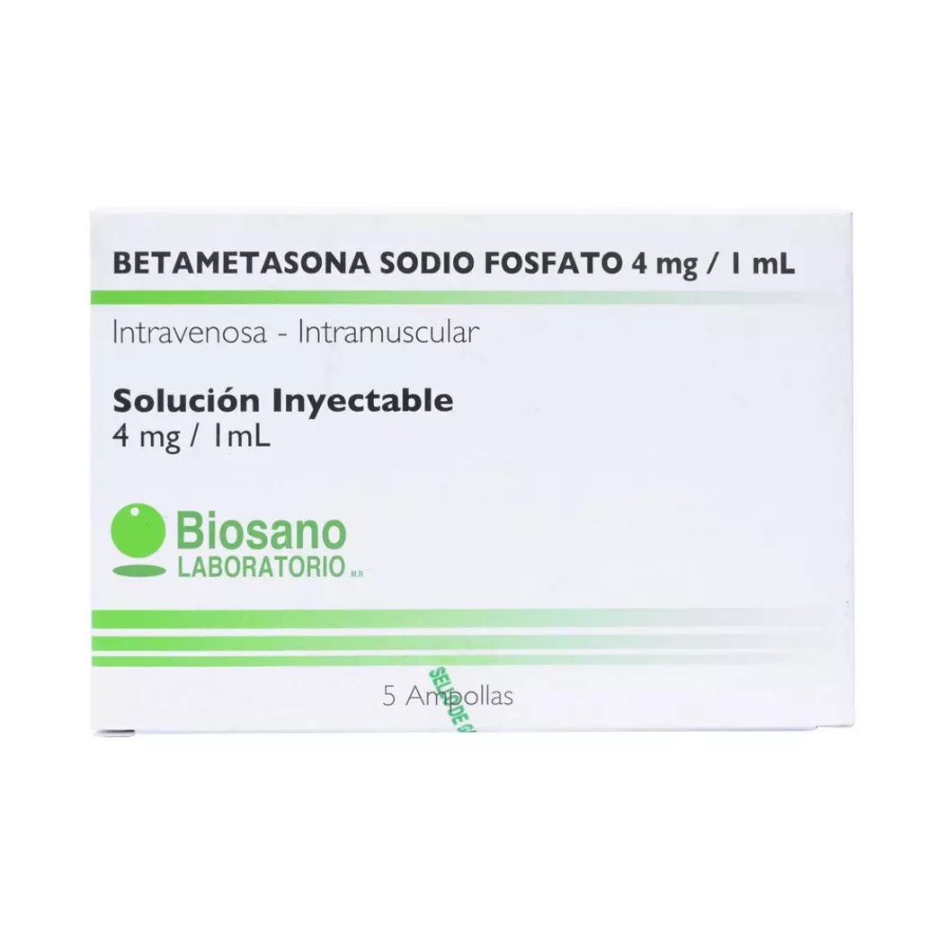 Betametasona Inyectable 4mg/1ml 5 Ampollas Laboratorio Biosano