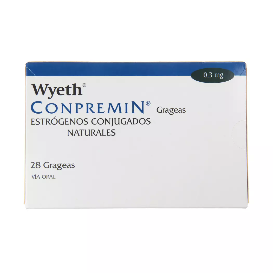 Conpremin Estrógenos Conjugados Naturales 0,3 mg 28 Grageas Laboratorio Wyeth