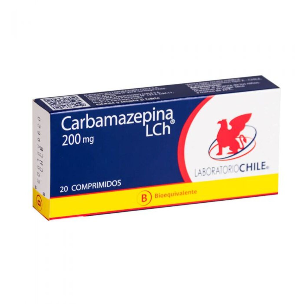 Carbamazepina (B) 200 mg 20 Comprimidos Laboratorio Chile