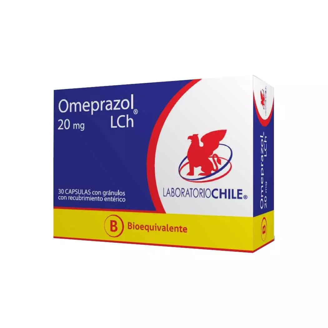 Omeprazol (B) 20 mg 30 Capsulas con Gránulos Laboratorio Chile