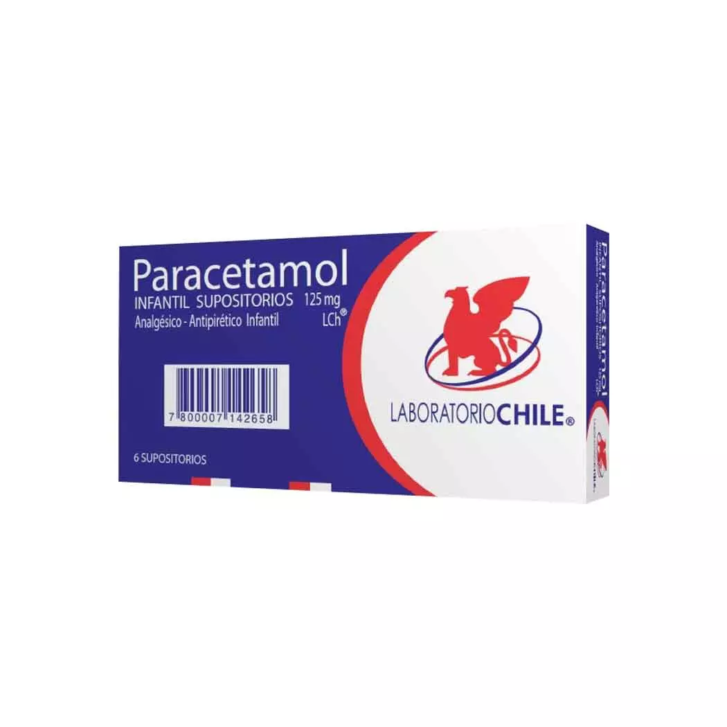 Paracetamol 125 mg 6 Supositorios Laboratorio Chile