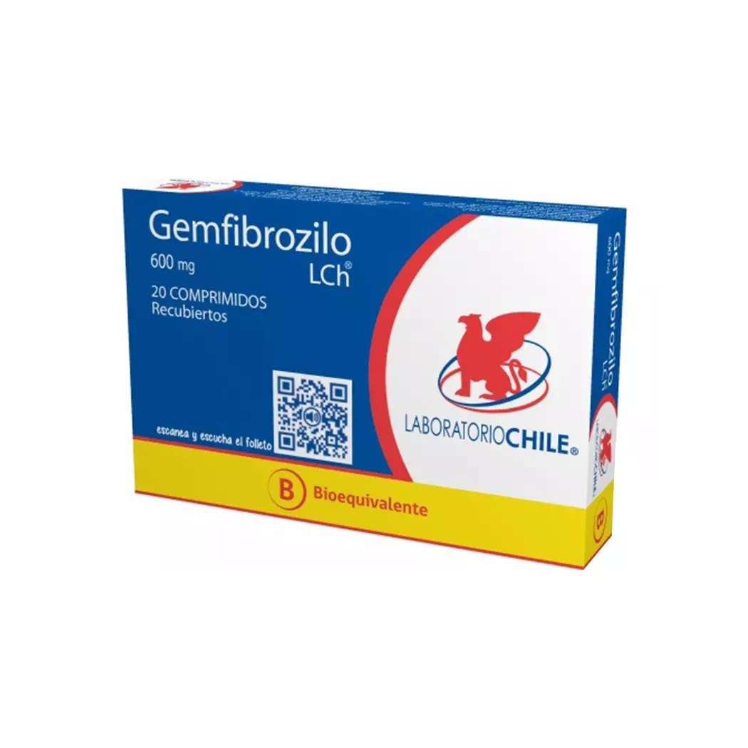 Gemfibrozilo (B) 600 mg 20 Comprimidos Laboratorio Chile
