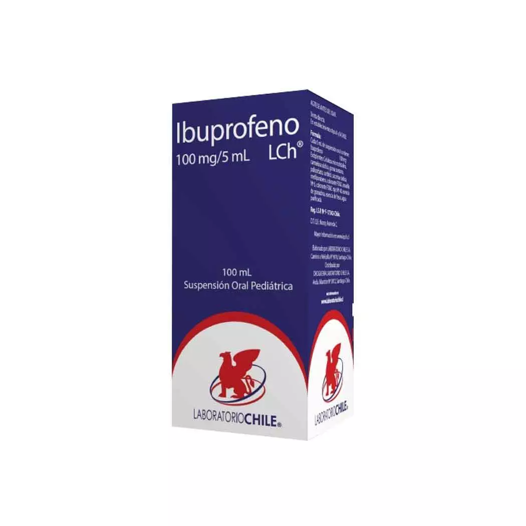 Ibuprofeno 100mg/5ml Suspension Oral Pediátrico 100 ml Laboratorio Chile