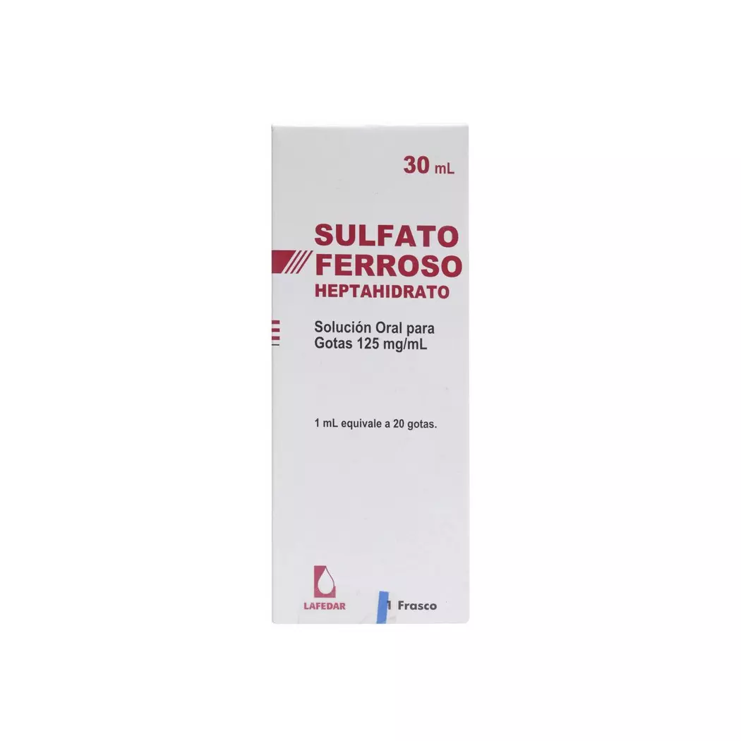 Sulfato Ferroso 125mg/ml Gotas 30 ml Laboratorio Lafedar