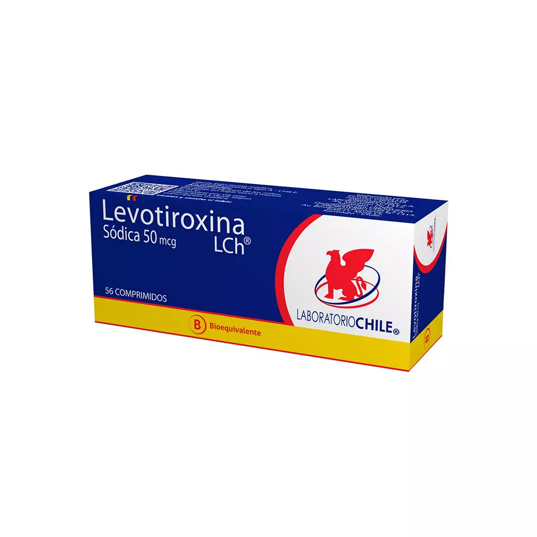 Levotiroxina Sodica (B) 50 mcg 56 Comprimidos Laboratorio Chile