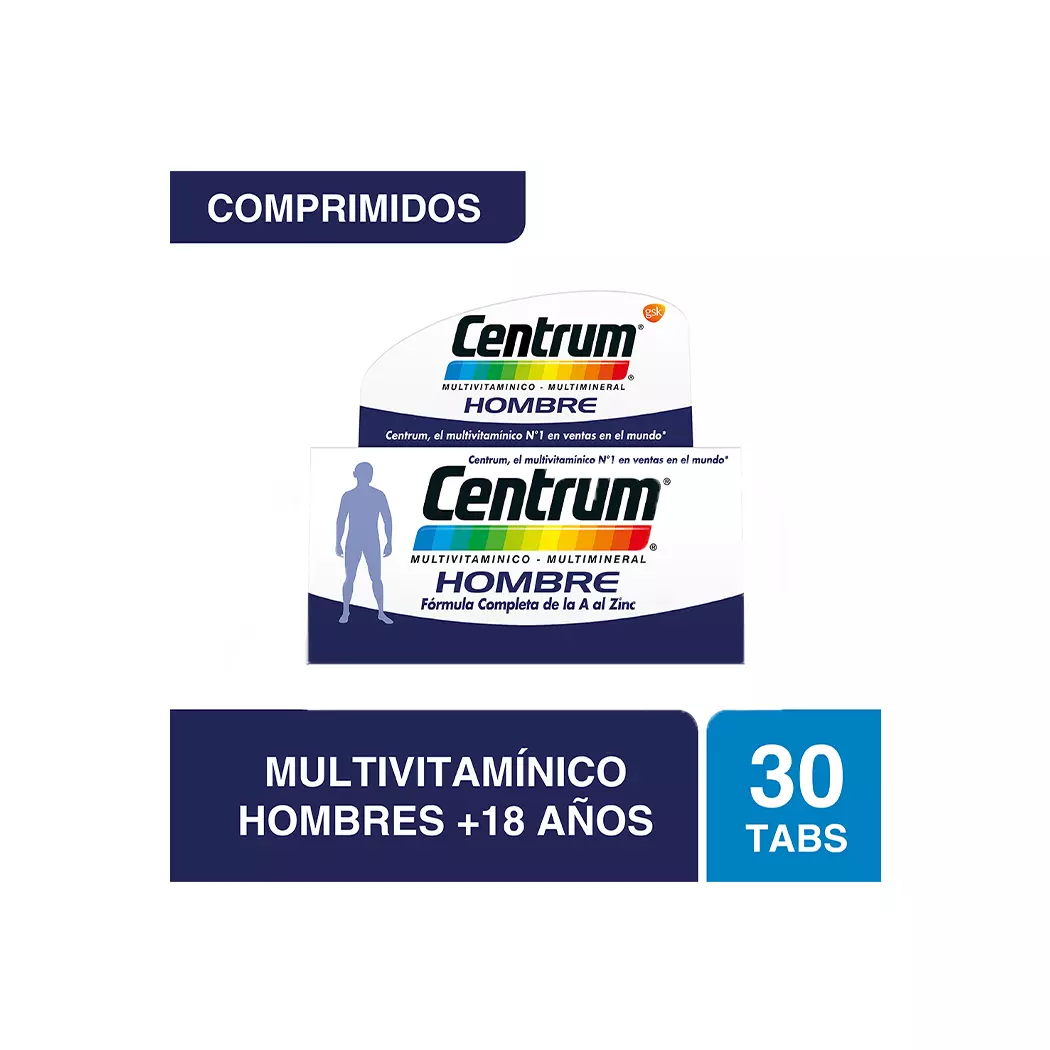 Centrum Hombre Multivitamínico 30 Comprimidos Recubiertos GSK