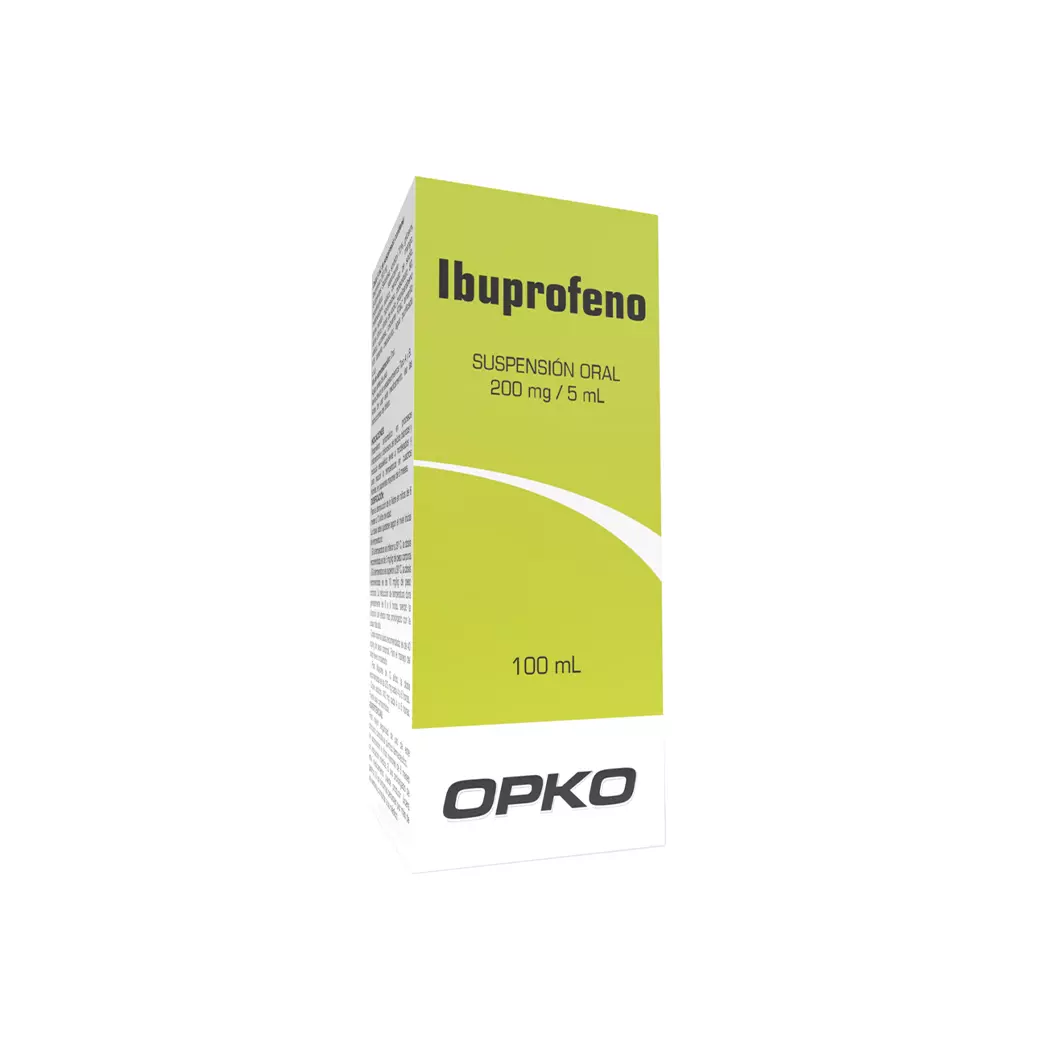 Ibuprofeno 200 mg/5ml Suspensión Pediatrica 100 ml Laboratorio Opko