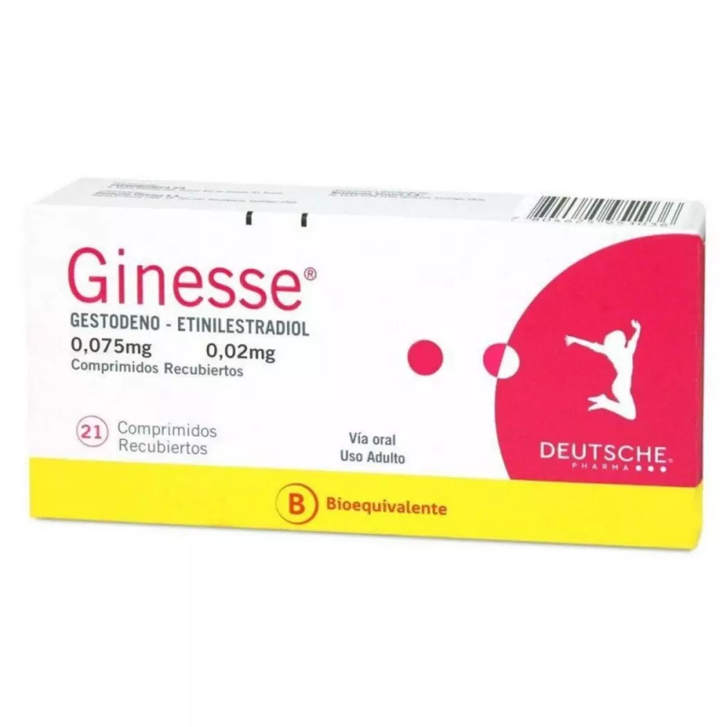 Ginesse (B) Gestodeno/Etinilestradiol 0,02mg/0,075 mg 21 Comprimidos Recubiertos Laboratorio Deutsche Pharma