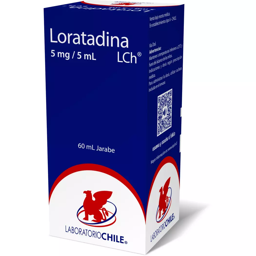 Loratadina 5mg/5ml Jarabe 60 ml Laboratorio Chile