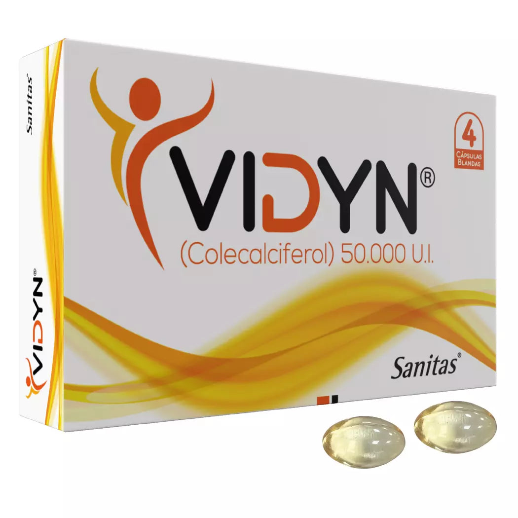 Vidyn 50.000UI Vitamina D3 4 Capsulas Blandas