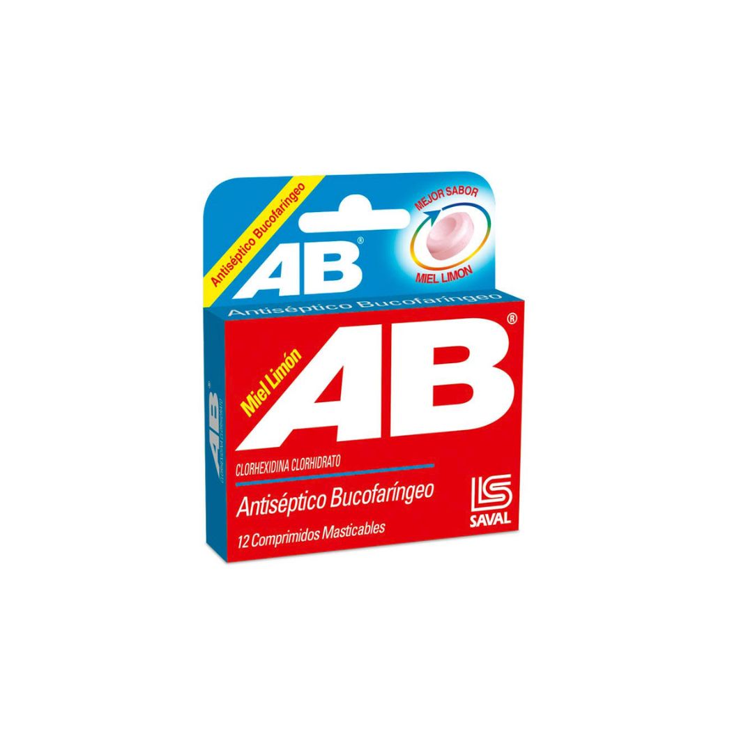 AB Miel/Limon Clorhexidina 10 mg Alivio Garganta 12 Comprimidos