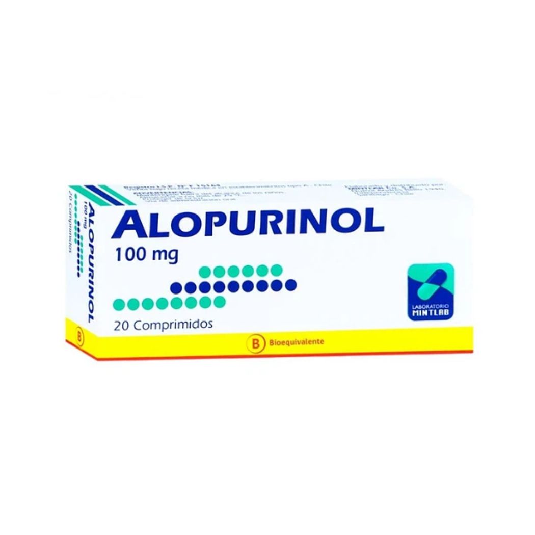 Alopurinol 100 mg 20 Comprimidos Laboratorio Mintlab