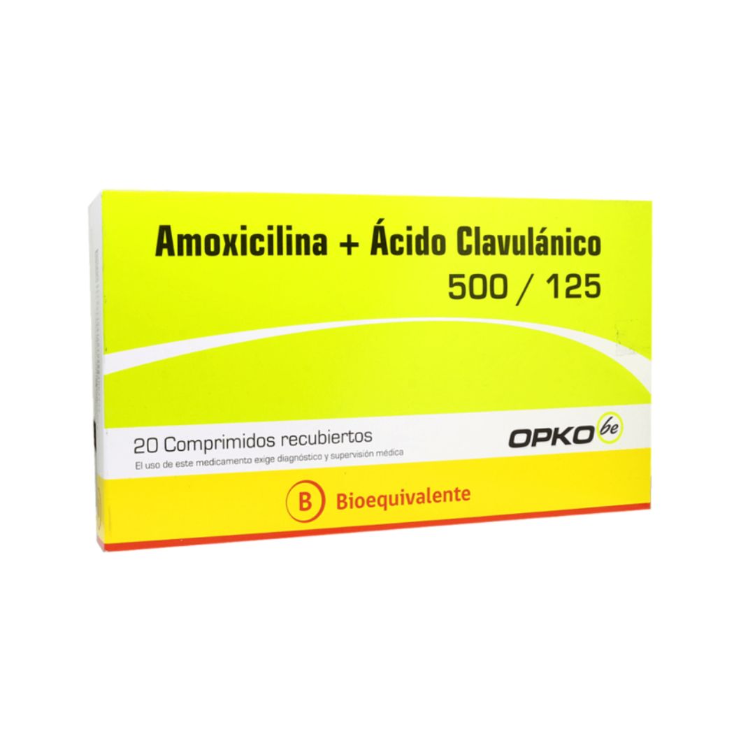 Amoxicilina+Acido Clavulanico 500/125mg 20 Comprimidos Laboratorio Opko