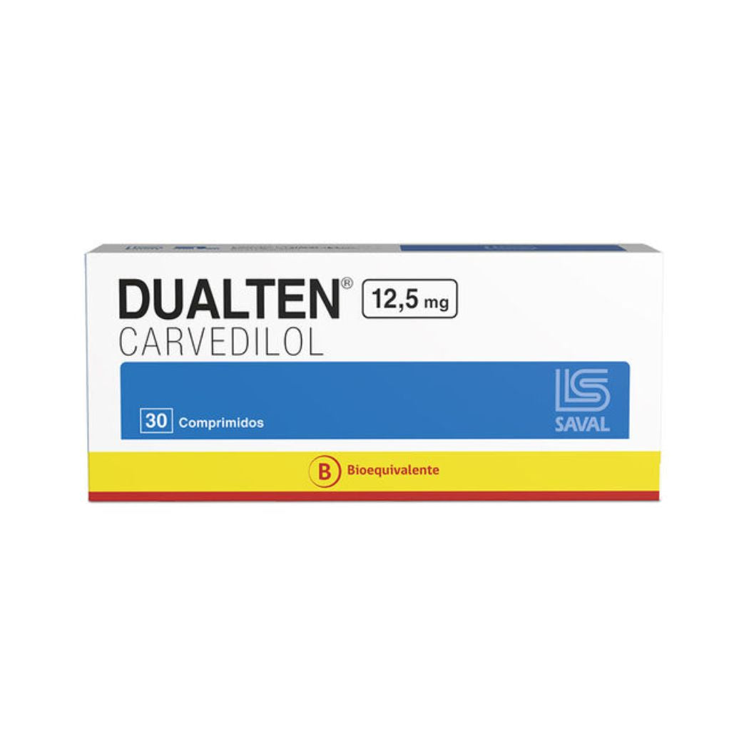 Dualten Carvedilol 12,5 mg 30 Comprimidos
