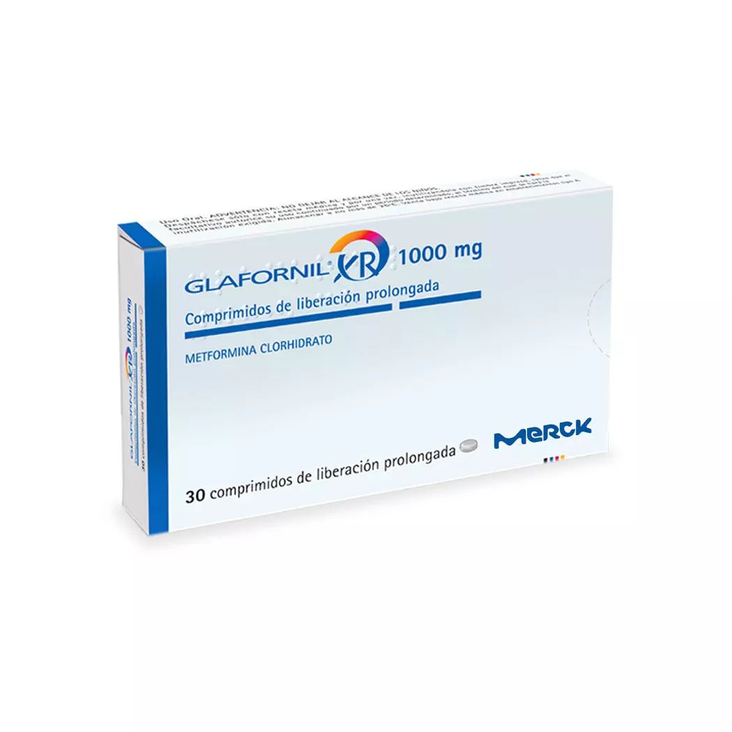 Glafornil XR Metformina 1000 mg 30 Comprimidos Prolongados
