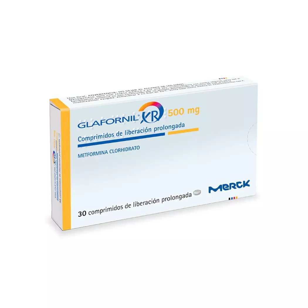 Glafornil XR Metformina 500 mg 30 Comprimidos Prolongados