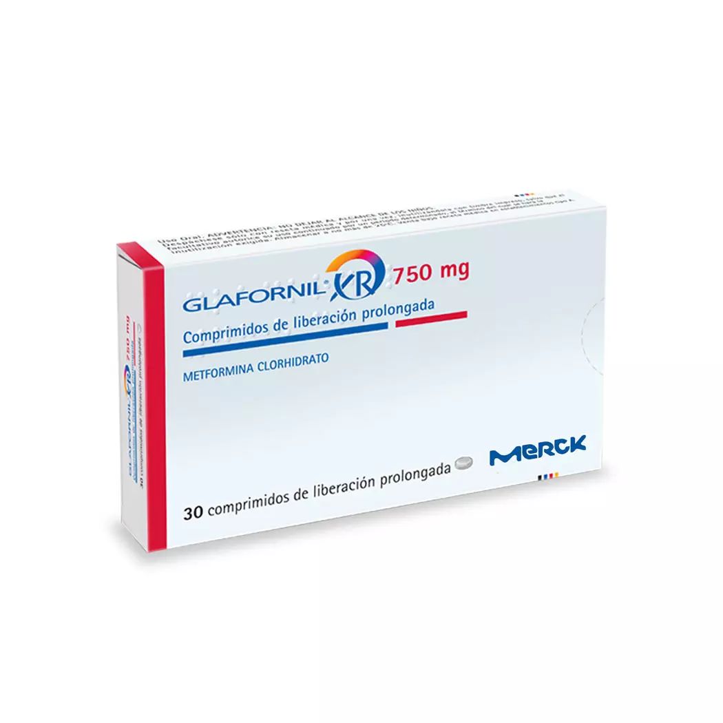 Glafornil XR Metformina 750 mg 30 Comprimidos Prolongados