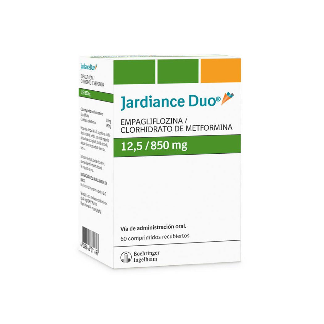 Jardiance Duo Empagliflozina/Metformina 12,5mg/850mg 60 Comprimidos Recubierto