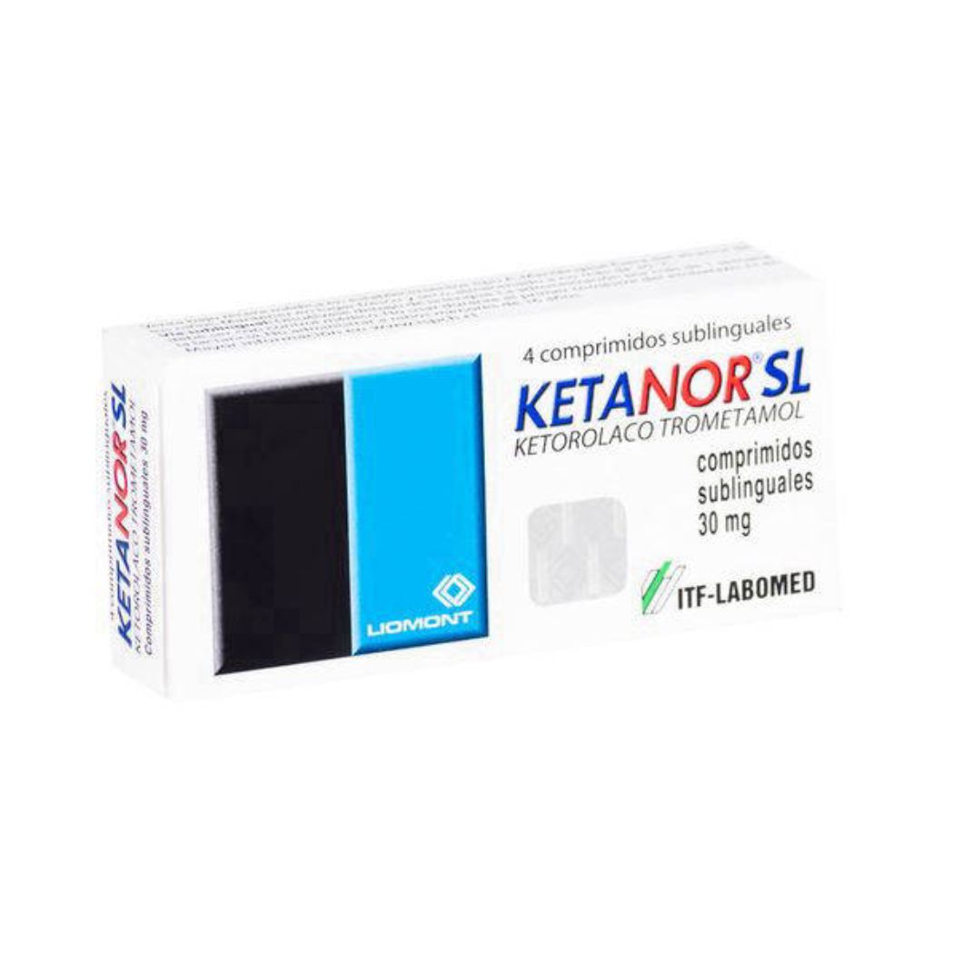 Ketanor-Sl Ketorolaco 30 mg 4 Comprimidos Sublinguales