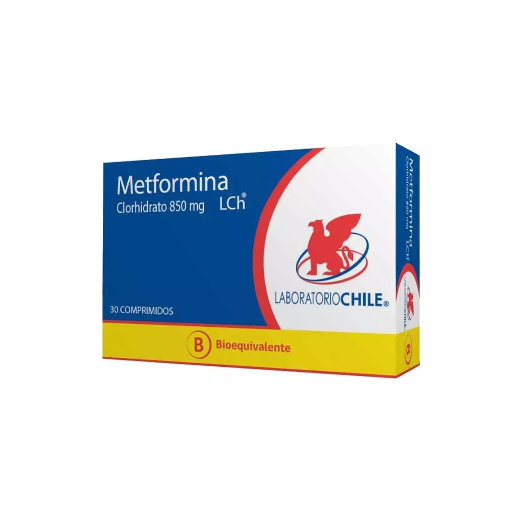 Metformina (B) 850 mg 30 Comprimidos Laboratorio Chile