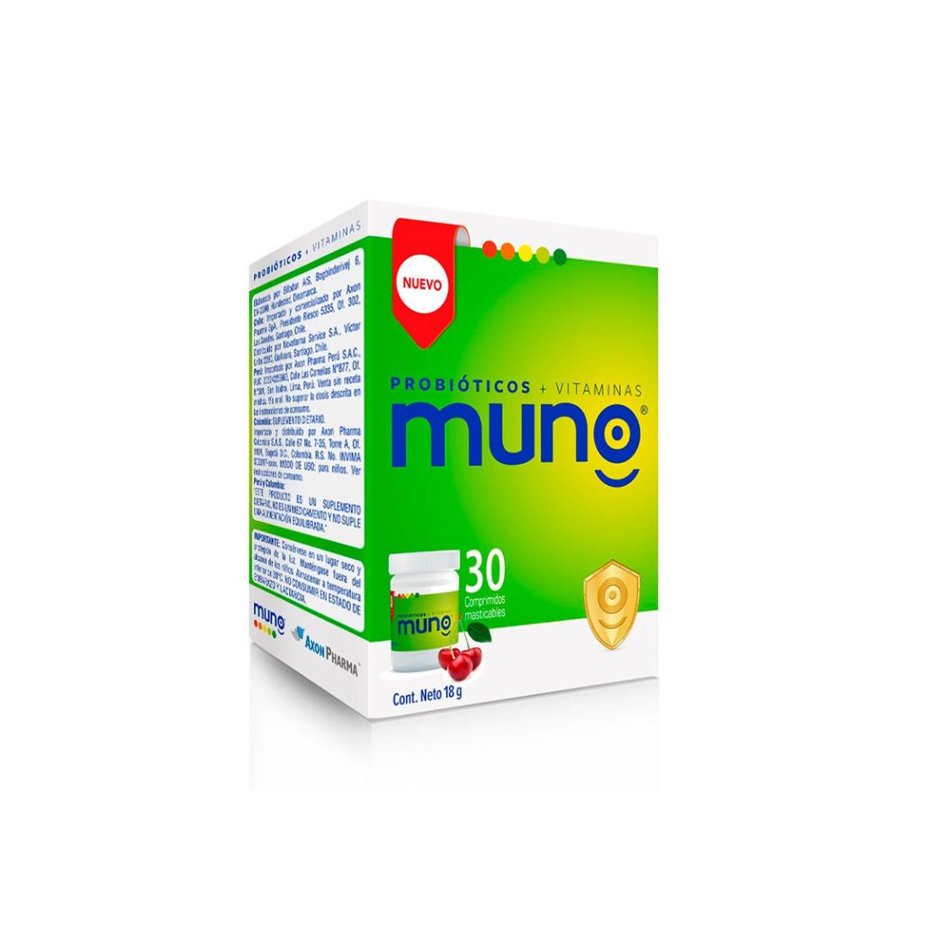 Muno Probioticos/Vitaminas 30 Comprimidos Masticables