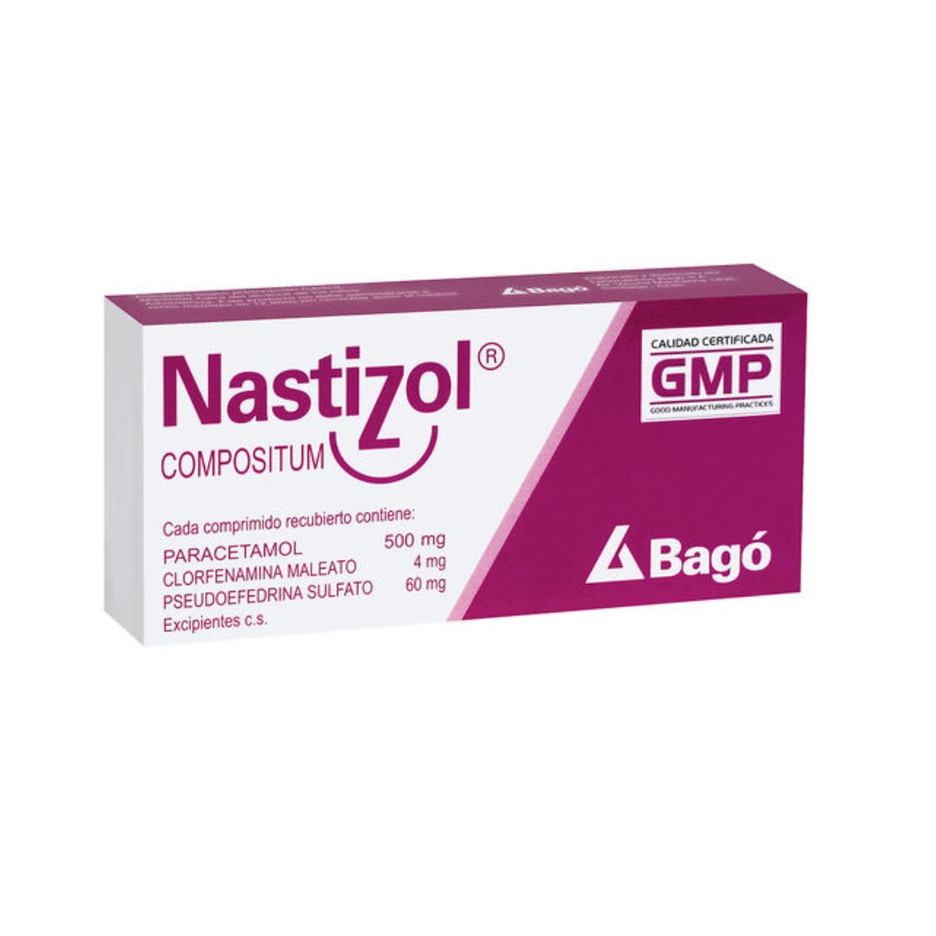 Nastizol Compuesto Pseudoefedrina 60 mg 10 Comprimidos
