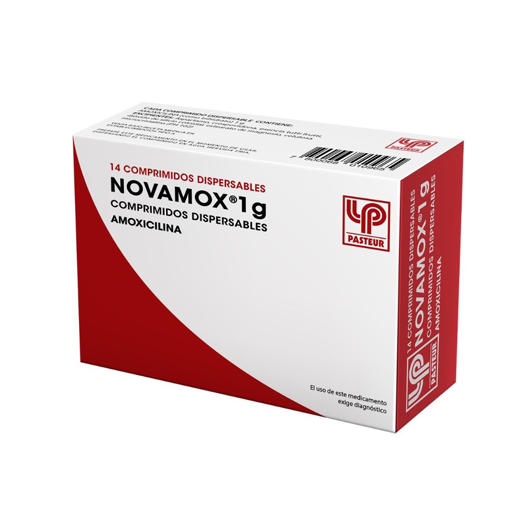 Novamox (B) Amoxicilina 1000 mg 14 Comprimidos Dispersables