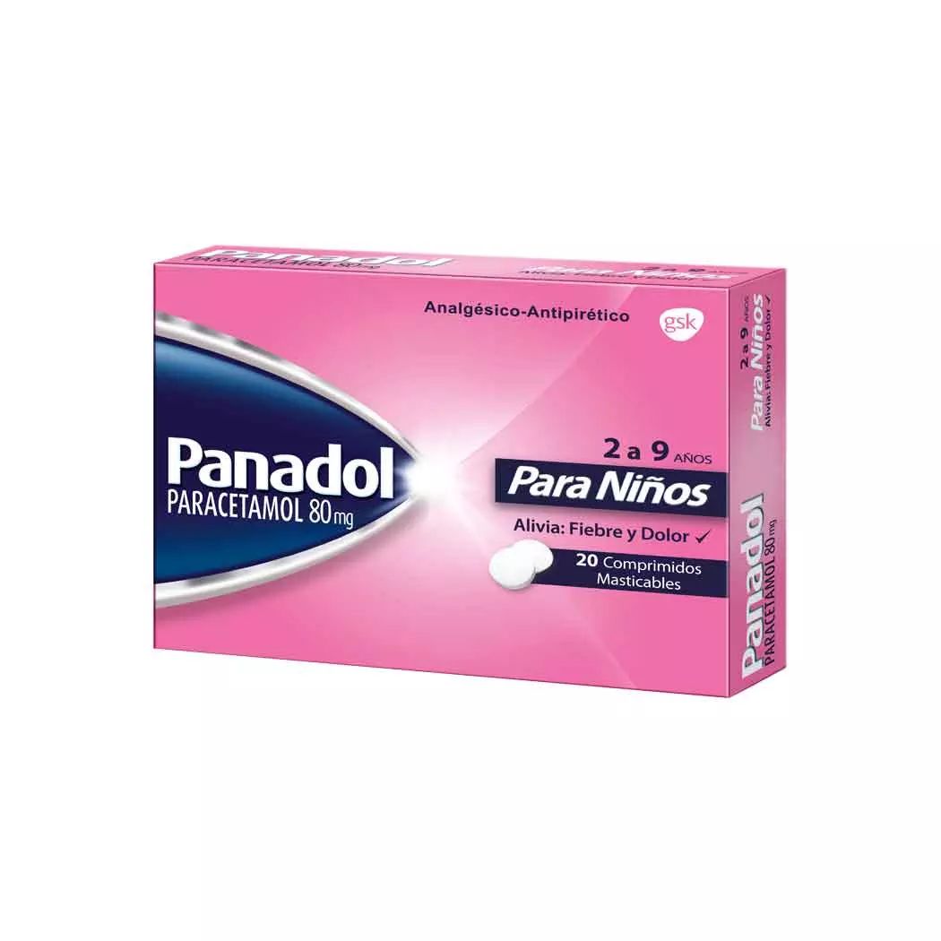 Panadol Paracetamol 80 ml 20 Comprimidos Masticables