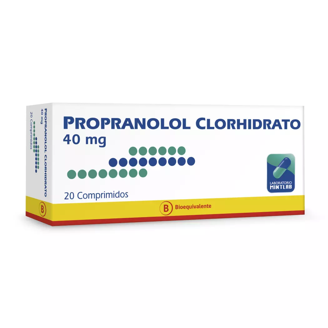 Propranolol Clorhidrato (B) 40 mg 20 Comprimidos Laboratorio Mintlab