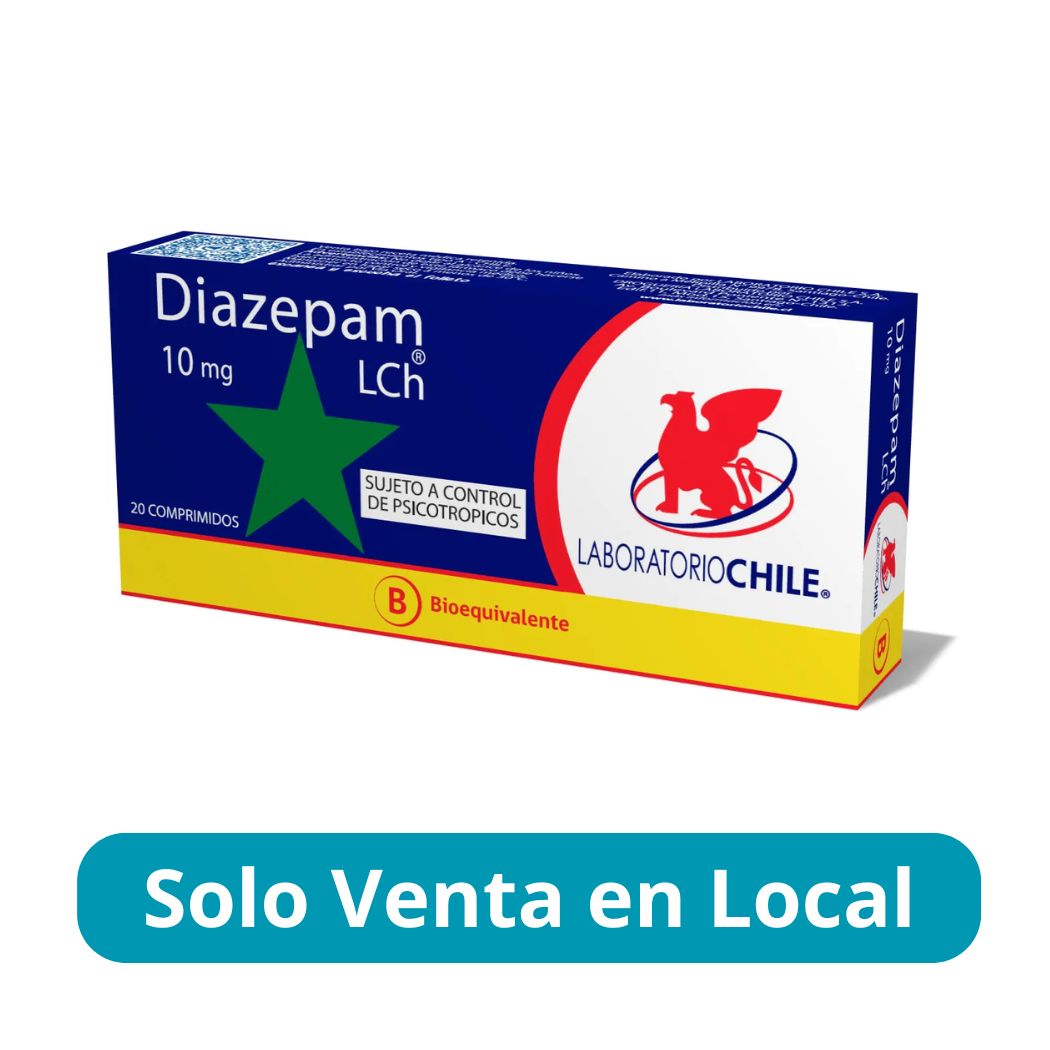 Diazepam 10 mg 20 Comprimidos Laboratorio Chile