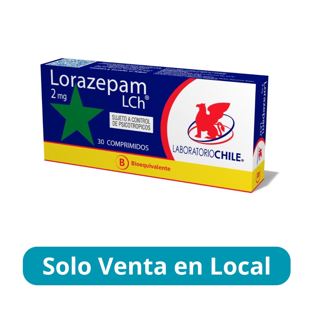 Lorazepam (B) 2 mg 30 Comprimidos Laboratorio Chile
