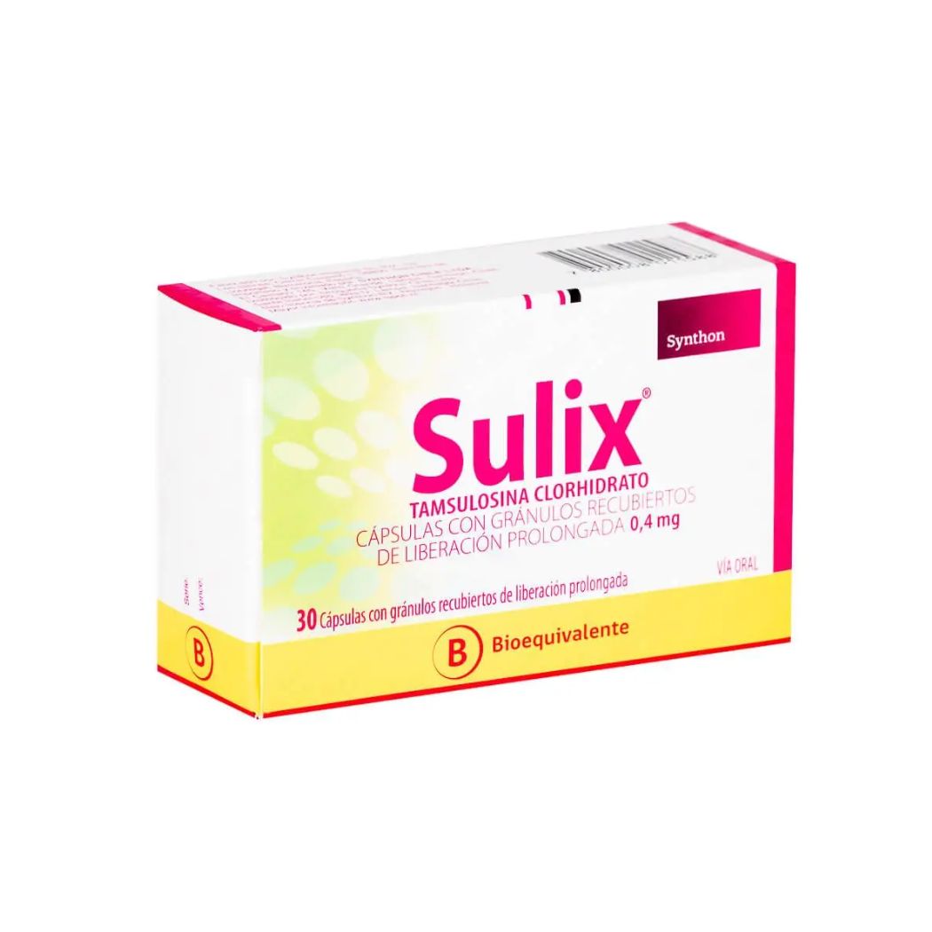 Sulix (B) Tamsulosina 0,4 mg 30 Capsulas Liberación Prolongada