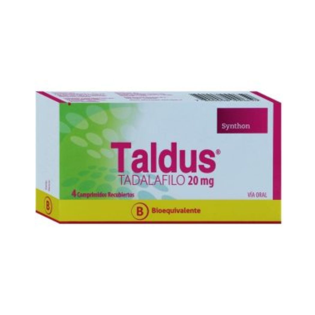 Taldus (B) Tadalafilo 20 mg 4 Comprimidos Recubiertos