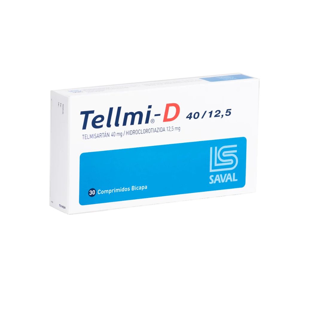 Tellmi-D 40/12,5 (B) Telmisartan/Hidroclorotiazida 40mg/12,5mg 30 Comprimidos