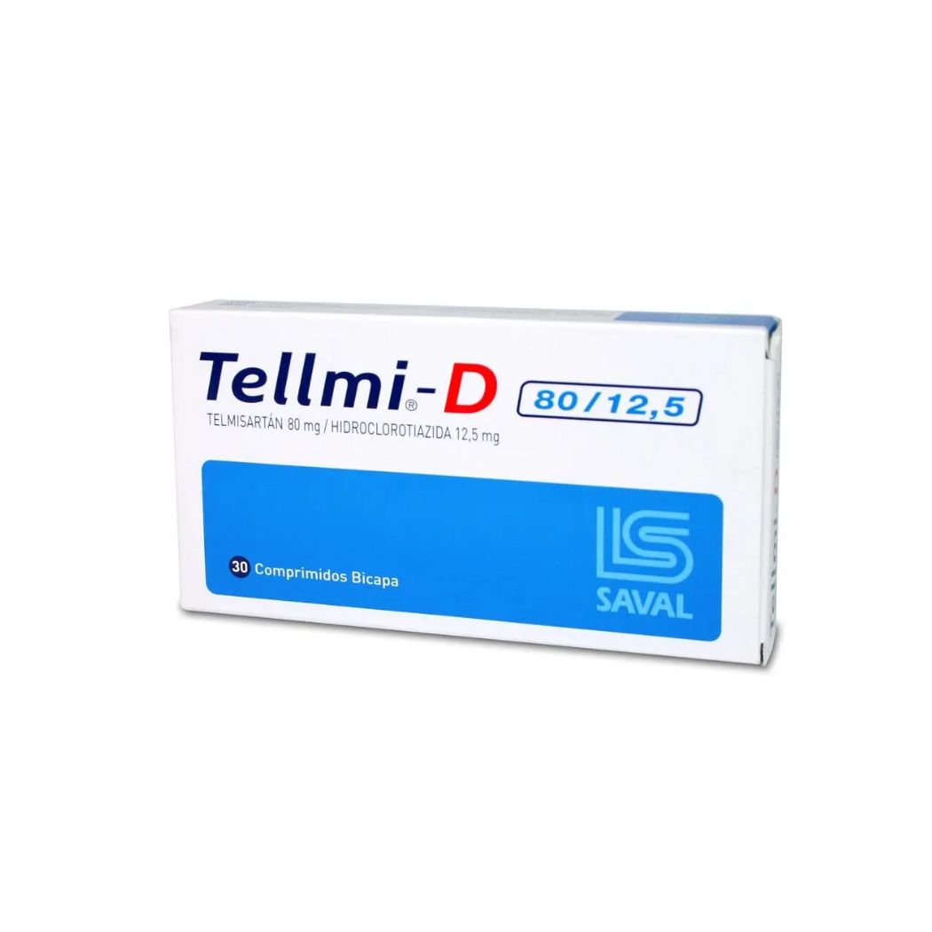 Tellmi-D 80/12,5 (B) Telmisartan/Hidroclorotiazida 80mg/12,5mg 30 Comprimidos