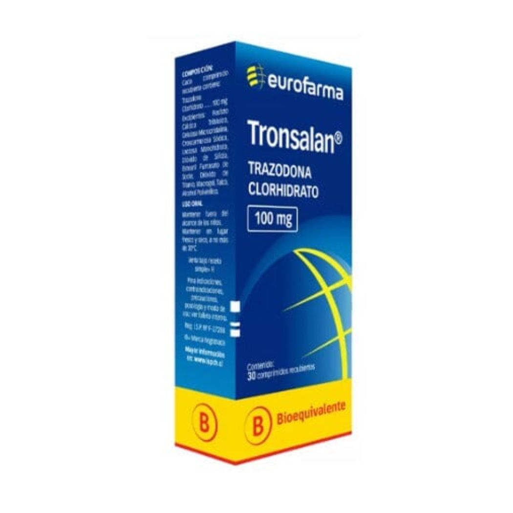 Tronsalan (B) Trazodona Clorhidrato 100 mg 30 Comprimidos Recubiertos