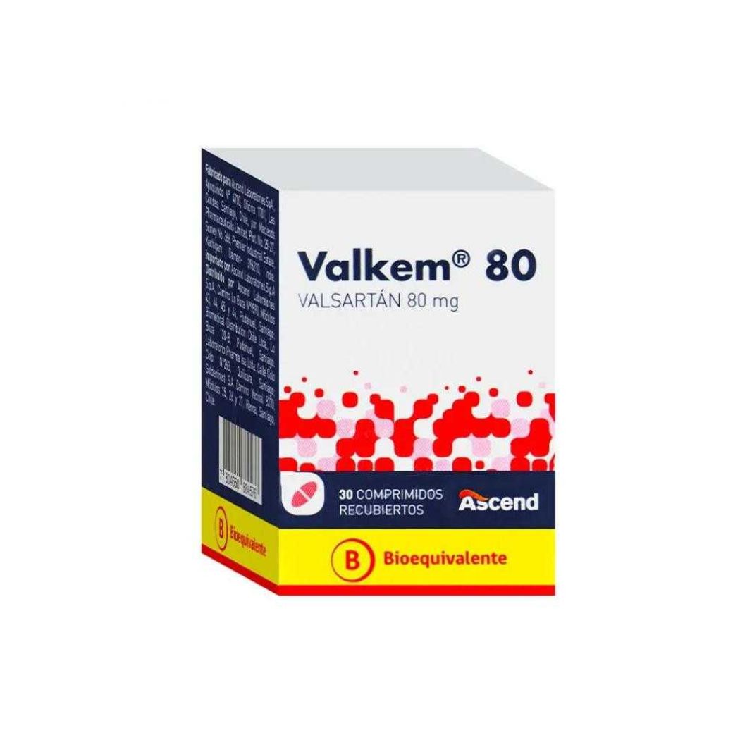 Valkem Valsartan 80 mg 30 Comprimidos Recubiertos