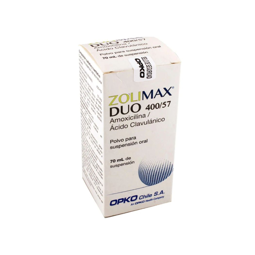 Zolimax DUO Amoxicilina/Acido Clavulánico 400mg/57mg/5ml Suspensión Oral 70 ml