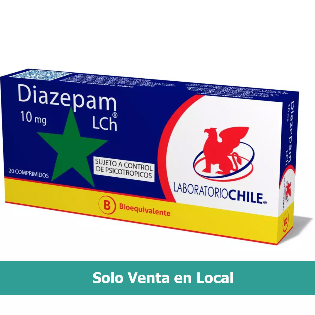 Diazepam 10 mg 20 Comprimidos Laboratorio Chile