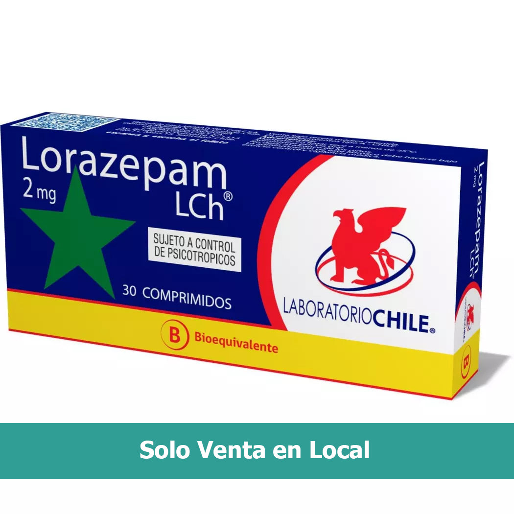 Lorazepam (B) 2 mg 30 Comprimidos Laboratorio Chile