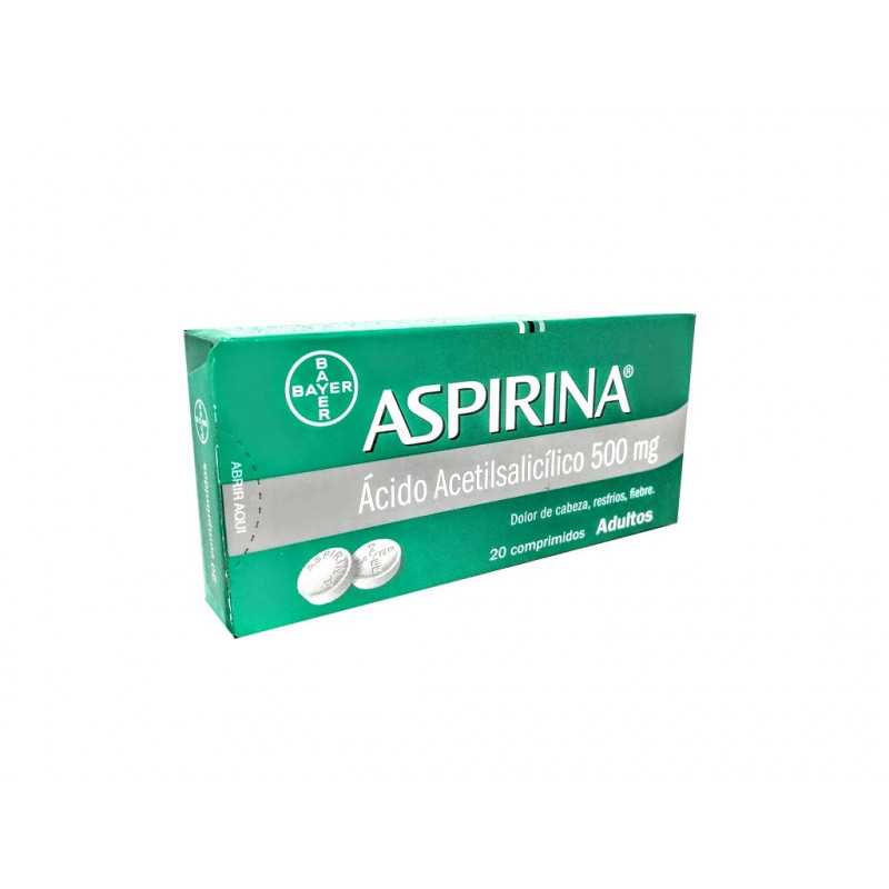 Aspirina Acido Acetilsalicílico 500 mg 20 Comprimidos