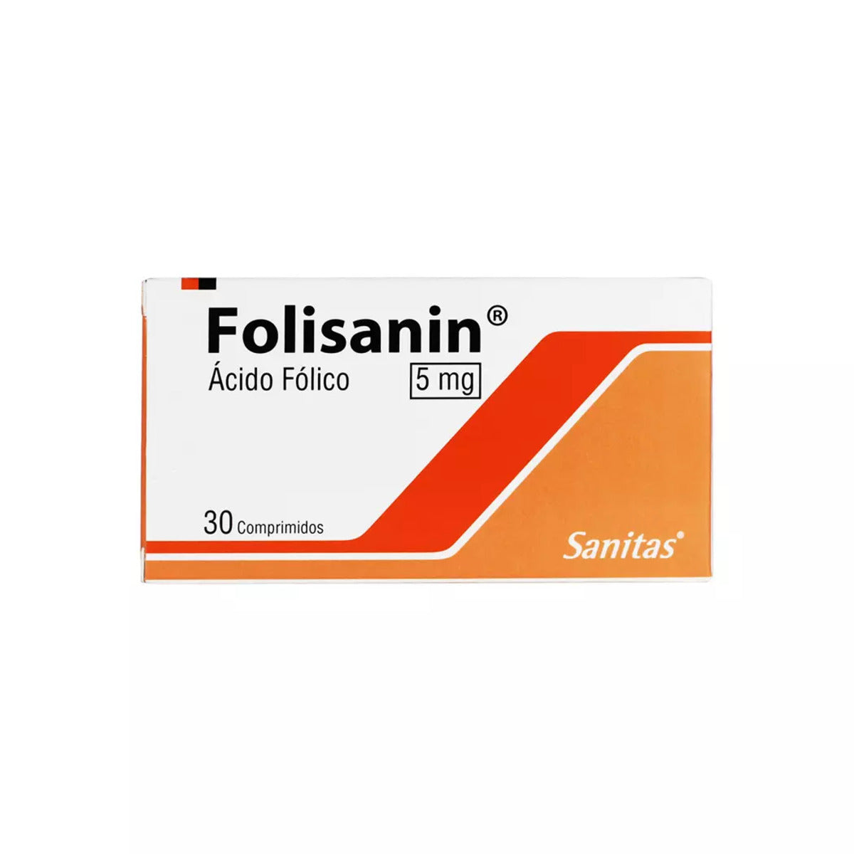 Folisanin Acido Folico 5 mg 30 Comprimidos Laboratorio Sanitas