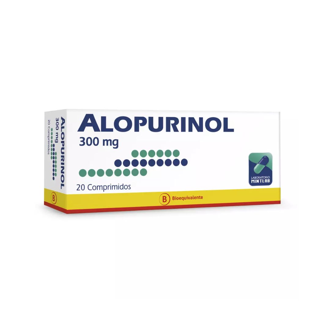 Alopurinol 300 mg 20 Comprimidos Laboratorio Mintlab