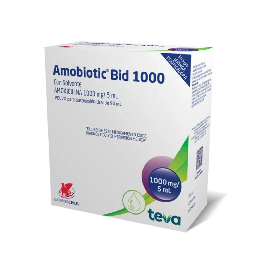 Amobiotic Bid Amoxicilina 1000 mg Polvo Para Suspensión Oral 90 ml