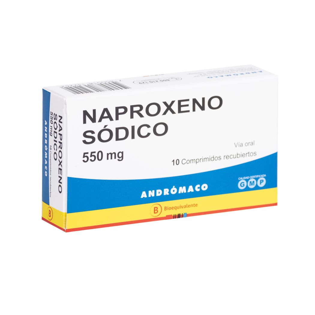 Naproxeno Sódico (B) 550 mg 10 Comprimidos Recubiertos Andromaco